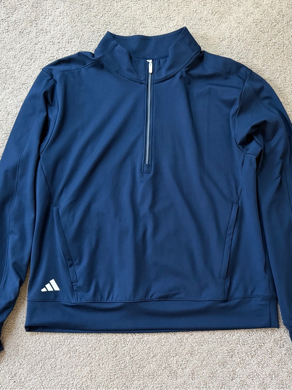 Adidas Navy Half-Zip Athletic Top